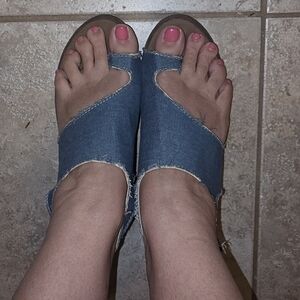 Stylish Denim Open-Toe Sandals